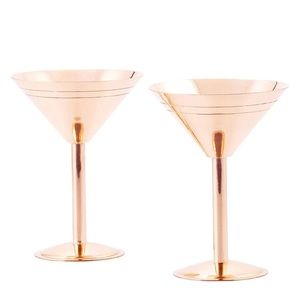 Old Dutch International Copper Martini Glasses, New, set of 2